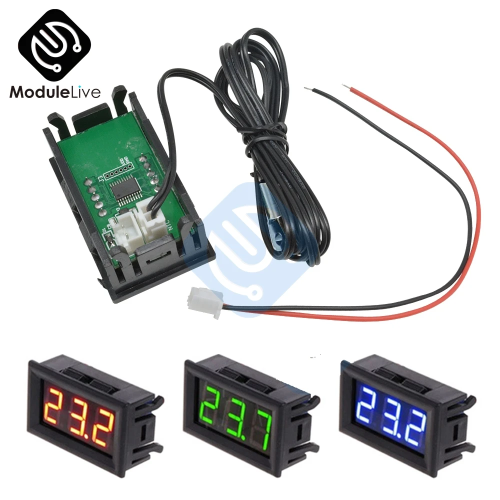 Цифровой термометр для автомобиля 12 В постоянного тока светодиодный дюйма