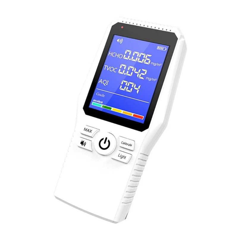 

T8NA Home Digital Air Quality Detector Handhold HCHO TVOC AQI Tester Air Test Kit Colorful LCD Screen Battery