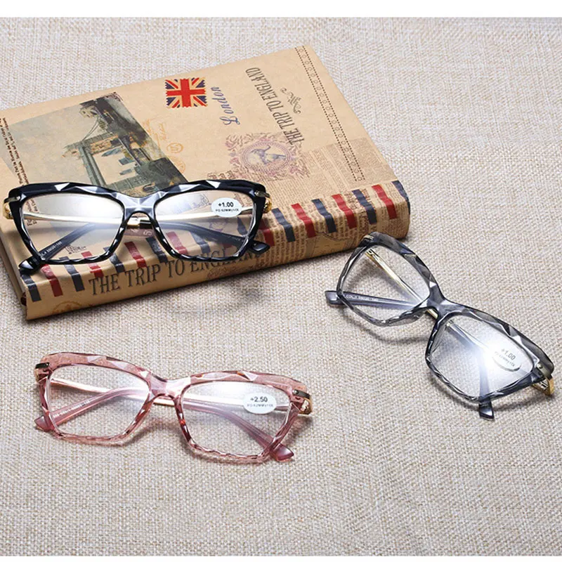 Очки для чтения женские прозрачные кошачий глаз диоптрии |