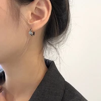 2021 kpop black smiley earrings for women vintage metal men kolczyki gothic emo small hoop earrings korean style cute jewelry