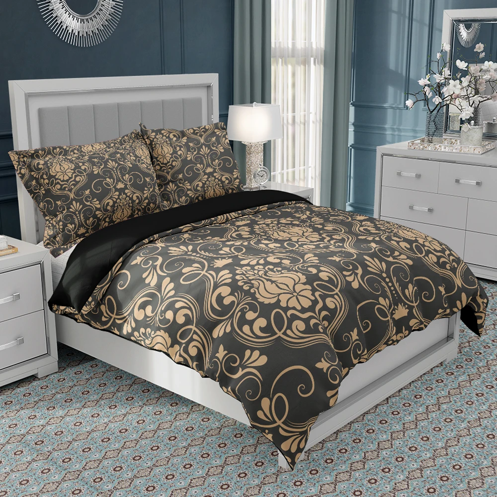 

Home Textile Luxury Flowers Pattern Duvet Cover King Size Single Double Bedding Set Queen Comfortable Quilt Cover Pillowcase