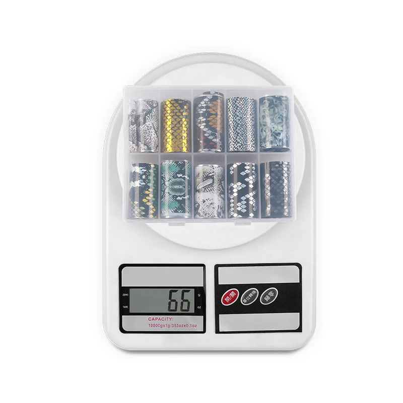 

10Pcs/Set 50*4cm Laser Nail Foils Stickers Set Mix Leopard Print Transfer Decals Slider For Manicure Nail Art Decoration Wrap