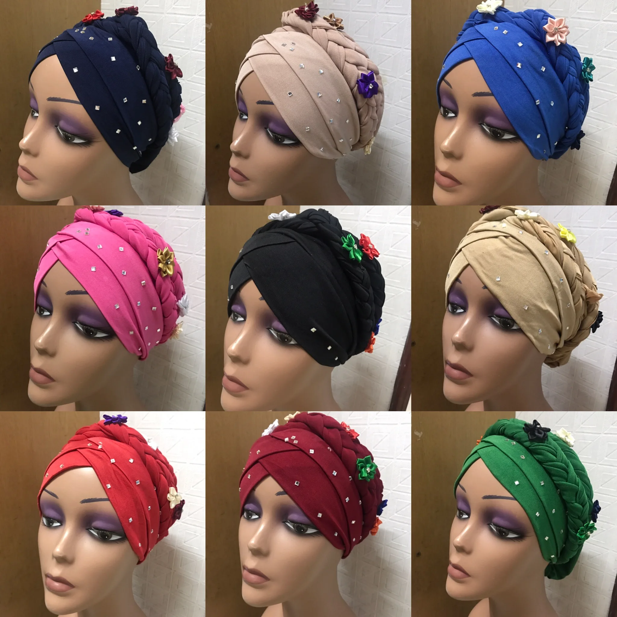 Женский головной убор в африканском стиле с автоматической плетеной тесьмой для