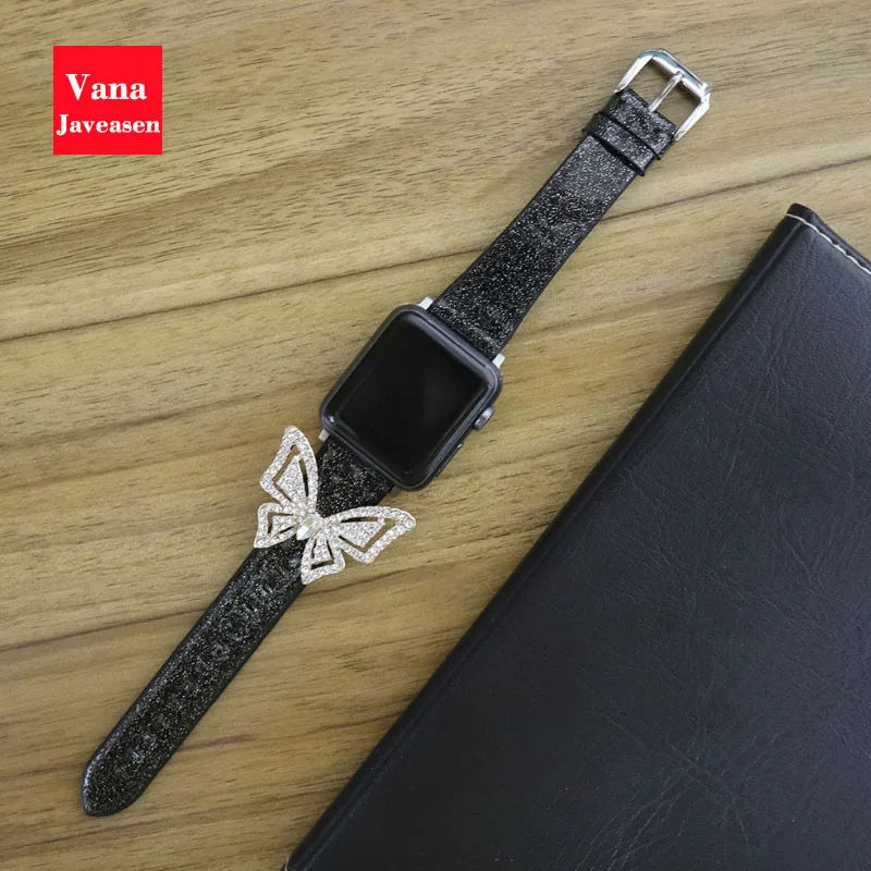 Шикарные Женские часы со стразами ремешок для наручных часов Apple Watch Series 2/3/4 ремешки для часов для наручных часов iwatch 38 мм/40 мм/42 мм/44 мм аксессуары для часов