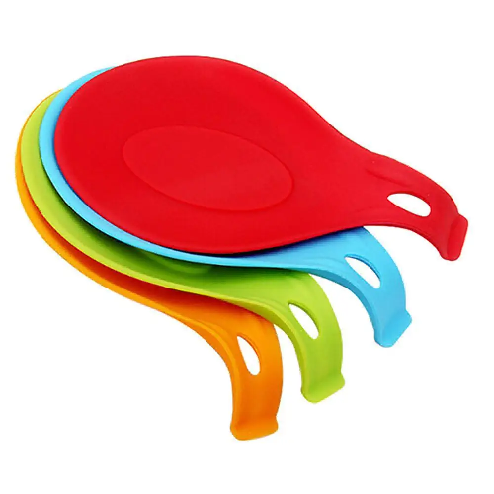 

Silicone Heat Resistant Spoon Fork Mat Rest Utensil Spatula Spoon Colander Spatula Placing Plate Kitchen Tool Kitchen organizer