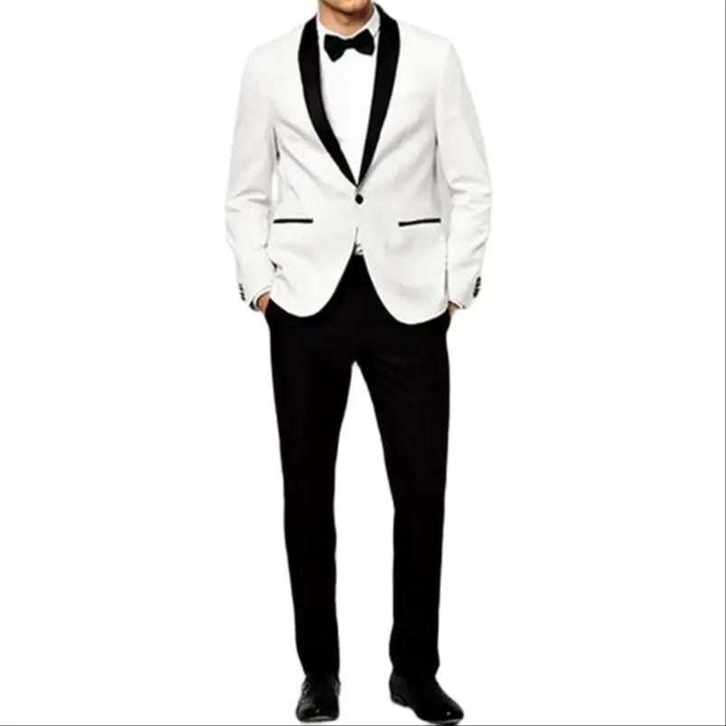 

High Quality Wedding Suits for Men Shawl Lapel Men Suits Groomsmen Tuxedos Paom Party Suit Groom Tuxedo (jacket+pant)