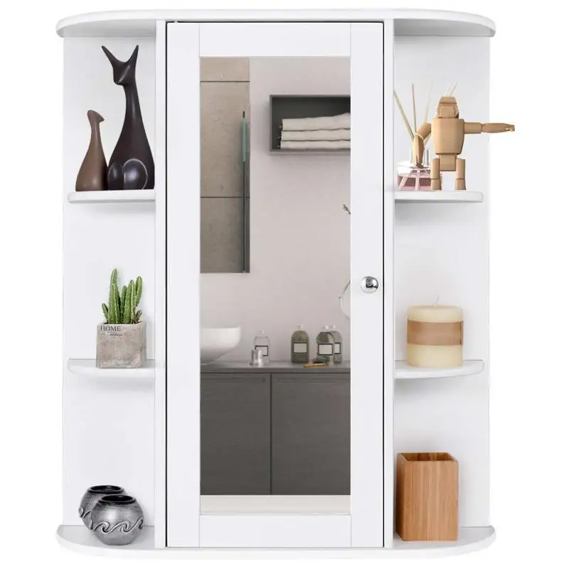 

Шкаф для ванной 60*17*58 см, однодверный трехуровневый шкаф для хранения, зеркало для ванной, многофункциональный шкаф, быстрая доставка HWC