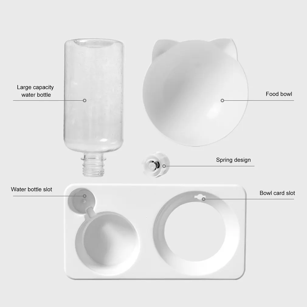 

500ML Plastic Pet Bowls For dogs and cats Automatically Add Water Used To Drink And Eat Bowls With Stand