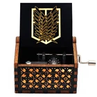 Музыкальная шкатулка из аниме рассекающий Демонов и атака на Титанов, деревянная музыкальная шкатулка с рукояткой, музыкальная шкатулка Digimon Caja, подарок на Новый год, день рождения, Рождество