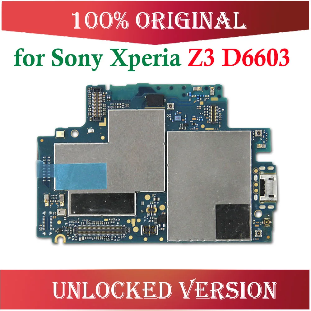 Оригинальная разблокированная материнская плата для sony Xperia Z3 D6603, 16 ГБ для sony Z3 D6603 логическая плата с системой Android