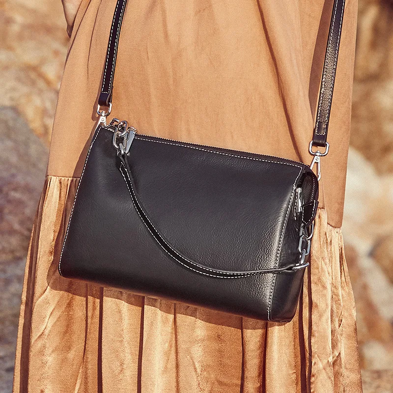 Сумка на плечо ZENCY женская из 100% натуральной воловьей кожи маленький мессенджер