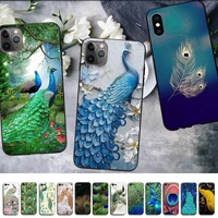 maiyaca peacock feather phone case for iphone 11 12 13 mini pro xs max 8 7 6 6s plus x 5s se 2020 xr case