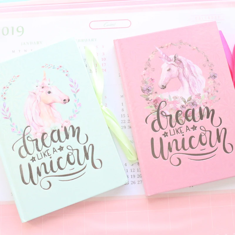 Domikee новый милый kawaii Блестящий мультфильм Единорог твердый переплет школьный