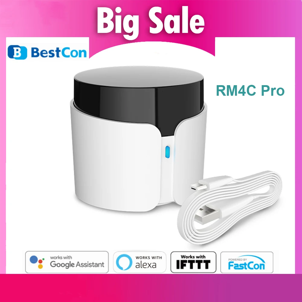 

Broadlink RM4C Pro Draadloze Infrarood Ir En Rf Universele Afstandsbediening Smart Hub Werkt Met Alexa En Google Assistent