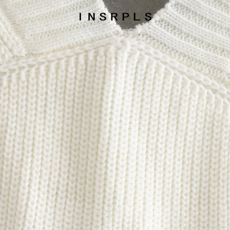 

INSRPLS Women Fashion Loose Knitted Vest Sweater Vintage Sleeveless Side Vents Female Waistcoat Chic Tops