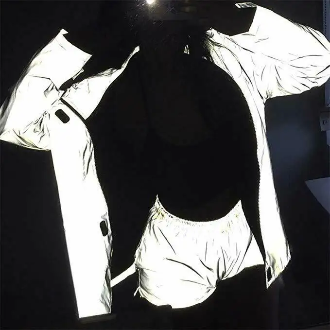 

2020 Summer Women Shorts Female Hip Hop Sexy Reflective Shorts Shiny Bottoms Clubwear Costumes Silver