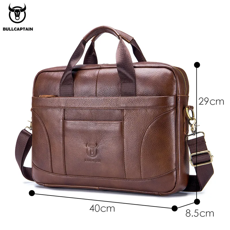 

Bullcaptain Men's Briefcase Men's Business Bags Can Be Used for 14-inch Laptop Leather Shoulder Messenger Bag's Office Handbag