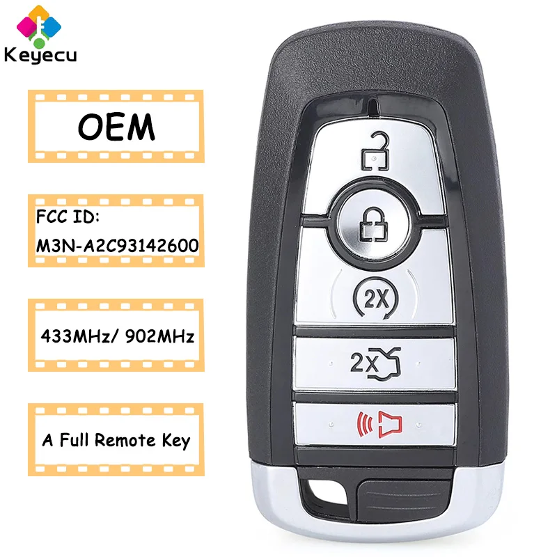 KEYECU OEM умный ключ без ключа для входа с 5 кнопками 433 МГц/902 МГц Ford Edge Fusion Explorer Expedition