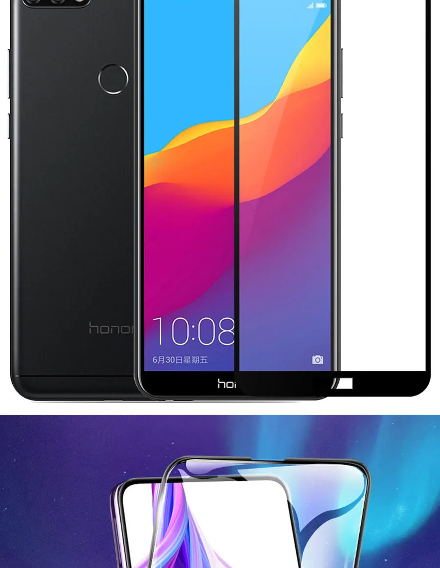 Полное покрытие из закаленного стекла для huawei P smart Z honor 10 Lite 9X 8X 8A 8C honor 20 lite view 20 V20 защитное стекло