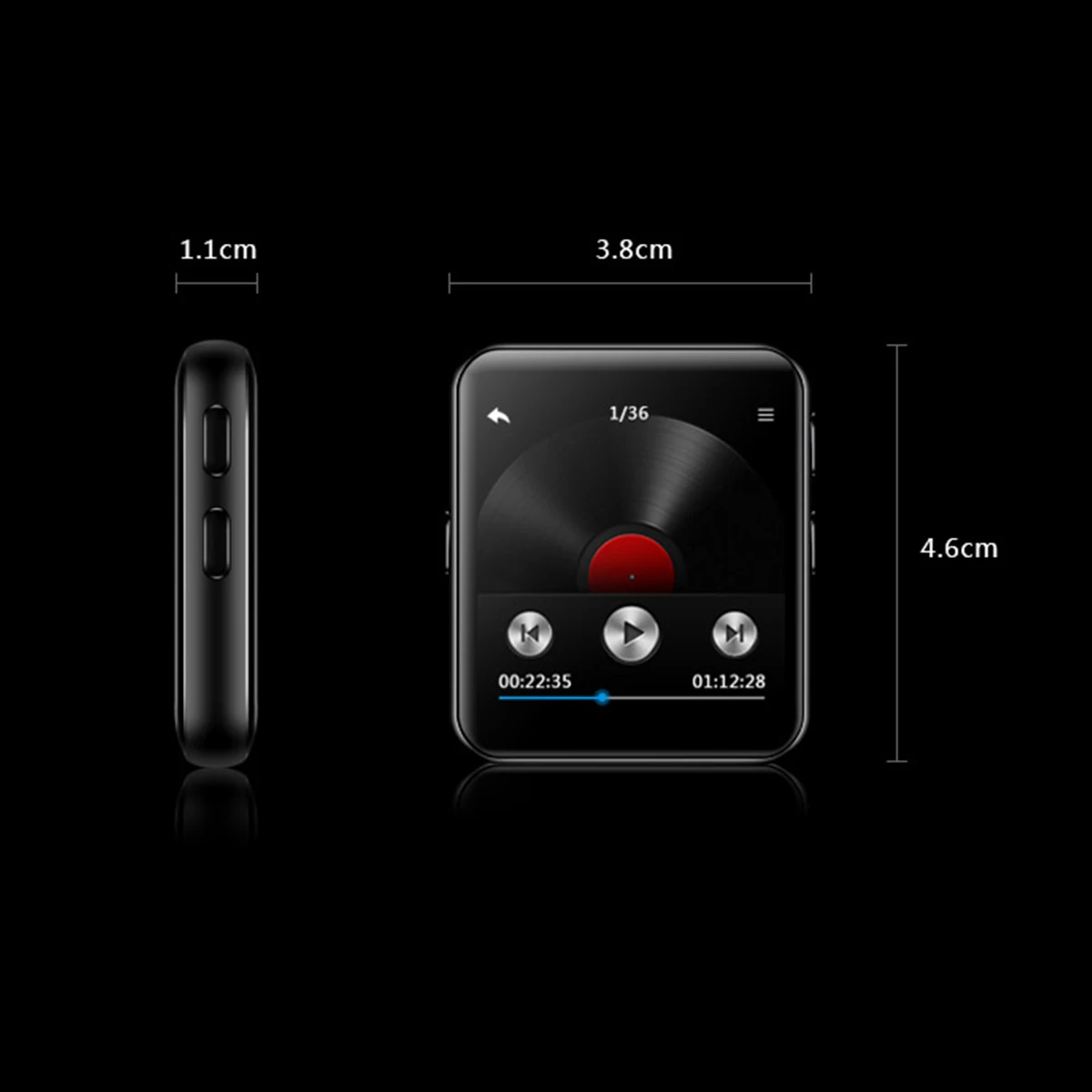 Мини MP3-плеер с зажимом bluetooth сенсорным экраном 1 54 дюйма портативный музыкальный