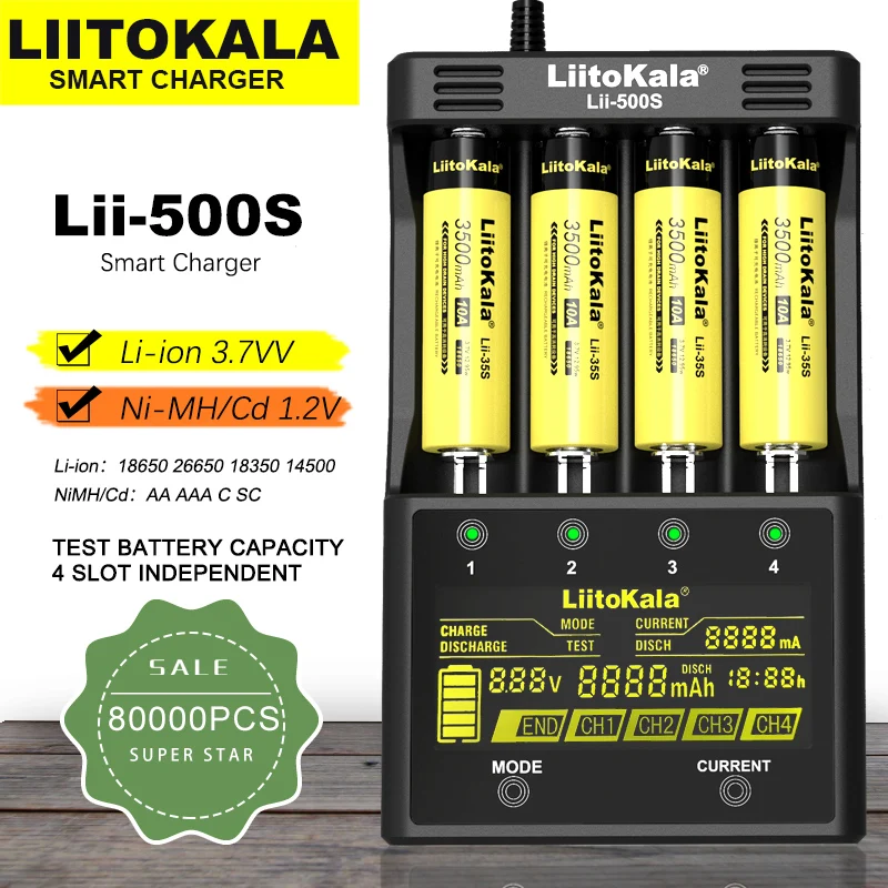 

Зарядное устройство LiitoKala Lii-500S Lii-S6 Lii-PD4 Lii-500, зарядное устройство для 18650 26650 21700 AA AAA