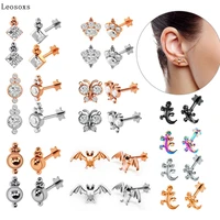 leosoxs 2 piece european and american explosion earrings ear bone ding lip nail piercing jewelry