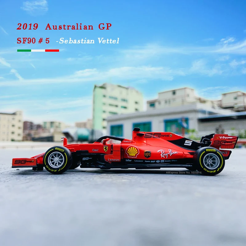 Суперигрушечная модель автомобиля Bburago Ferrari F1 Formula One 2019 SF90 из сплава с управлением