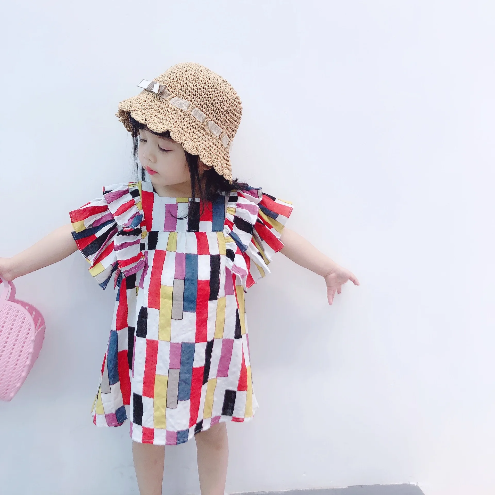 

children dress rainbow dress summer new children clothing 3-8 years old