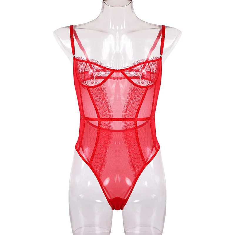 

Summer monkey fashions lace back feminine seam