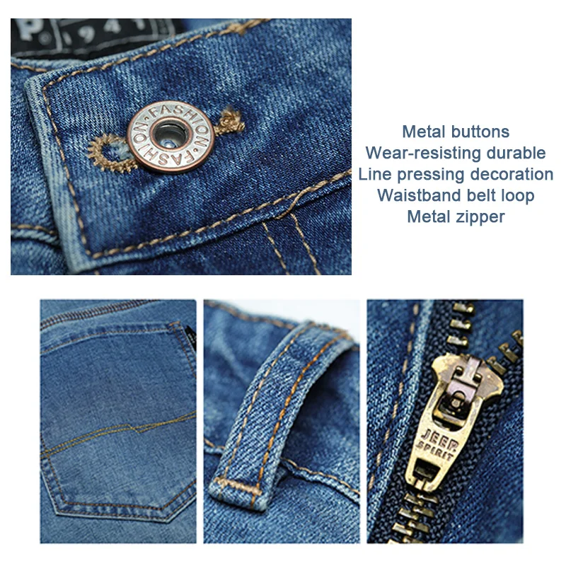 2021 Men's Jeans Spring and Autumn Mid-Waist Casual Jeans Fashion Straight-Leg Pants Cotton Casual Trousers Men's Bottoms 18-35Y