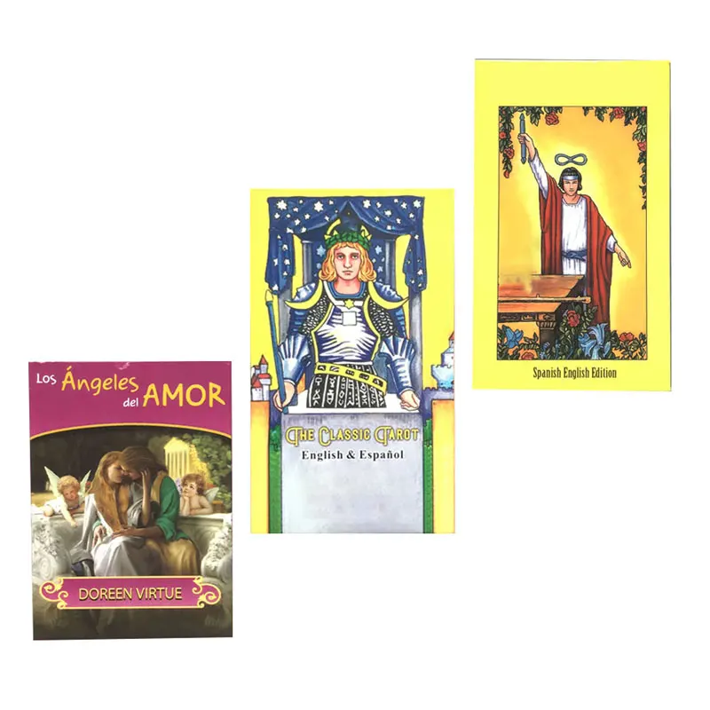 Idioma Español: Tarot clásico y Los Ángeles Del Amor Oracle Tarot español libro de guía de papel