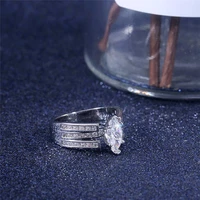 cute female small zircon stone ring silver color wedding jewelry promise engagement rings for women size6 10