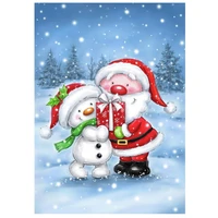 christmas round full diamond 5d diamond painting snowman santa diy diamond embroidery kit home decoration