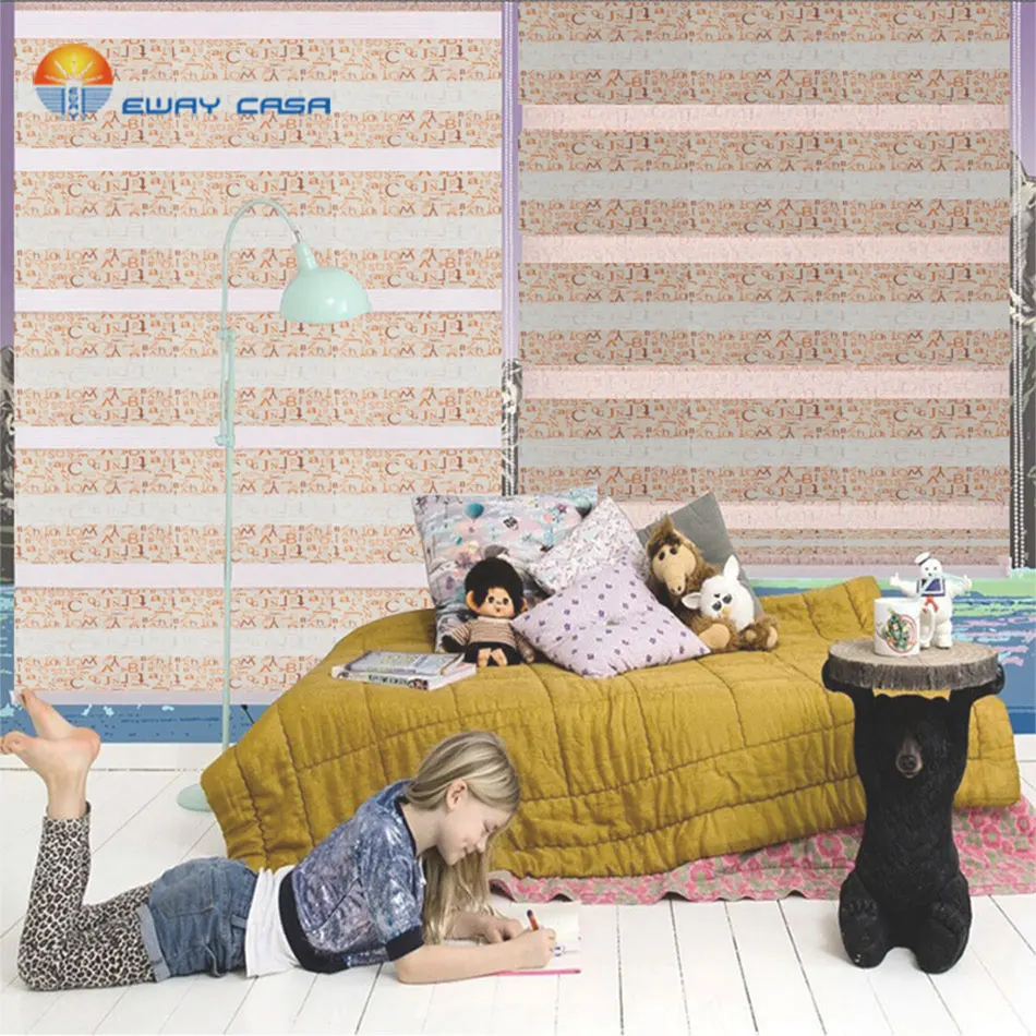 EWAY CASA Custom зелёные шторы рулонные жалюзи горизонтальные Роликовые в полоску Zebra