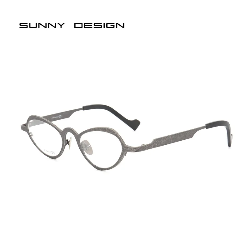 Titanium Qing Pure-Titanium Plate Butterfly Retro Weird Ultra Light Glasses Frame Can Be Equipped with Anti-Blue Light Glasses