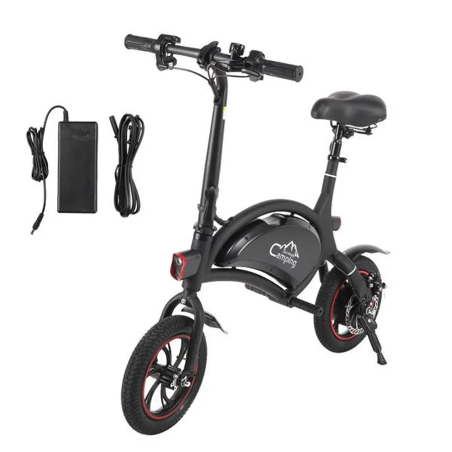 

US Stock 250W Folding Electric Bike Off-Road Foldable Long Range 6Ah Safety Powerful Battery Electric Bicycle For Adults and Kid