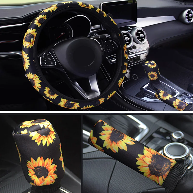 

3Pcs Steering Wheel Cover Accessories Gearshift Inner Parts Replacement