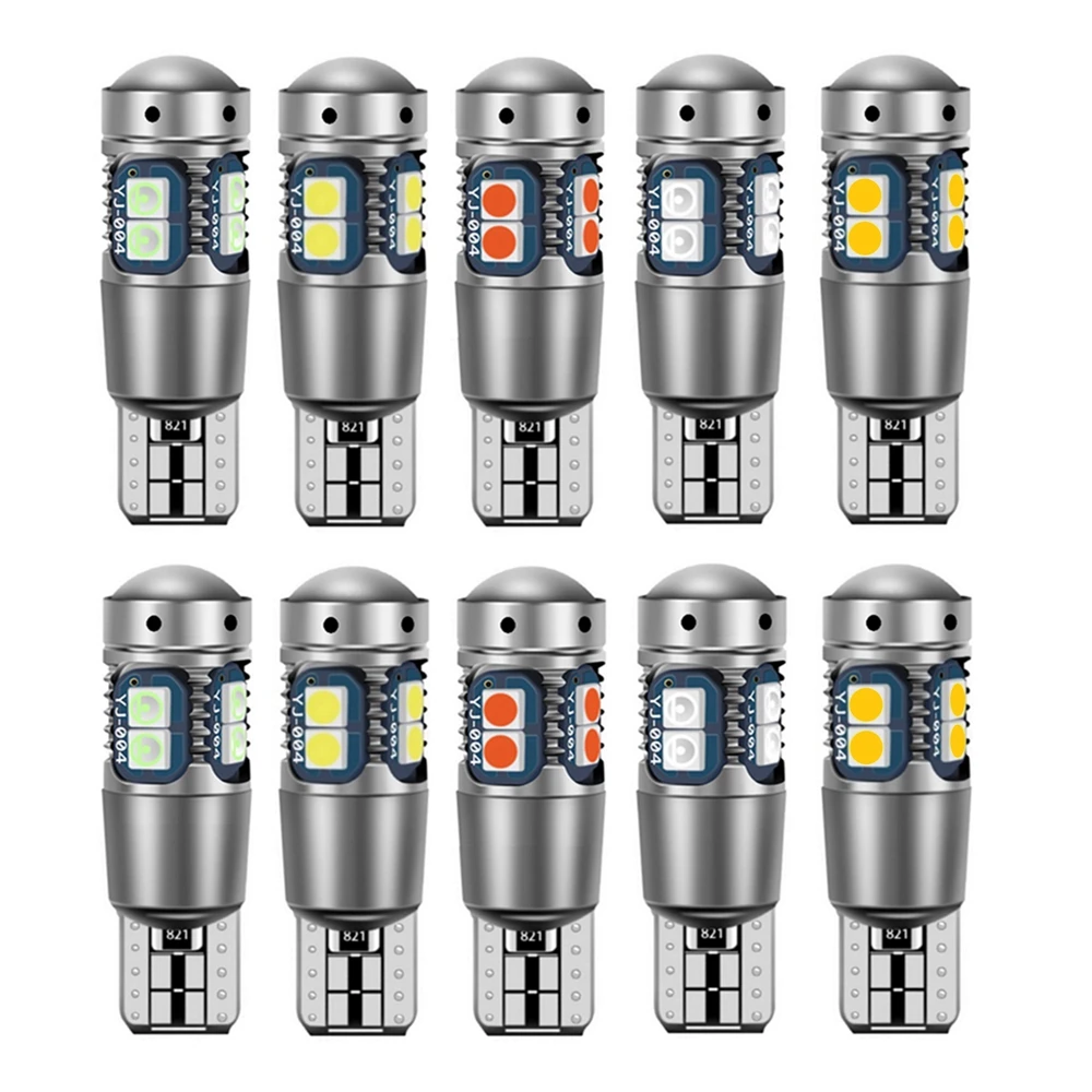 

10Pcs T10 W5W 194 501 2825 192 High Quality Super Bright 3030 LED Bulbs Auto Parking Lights Wedge Reading Dome Lamp Car Goods