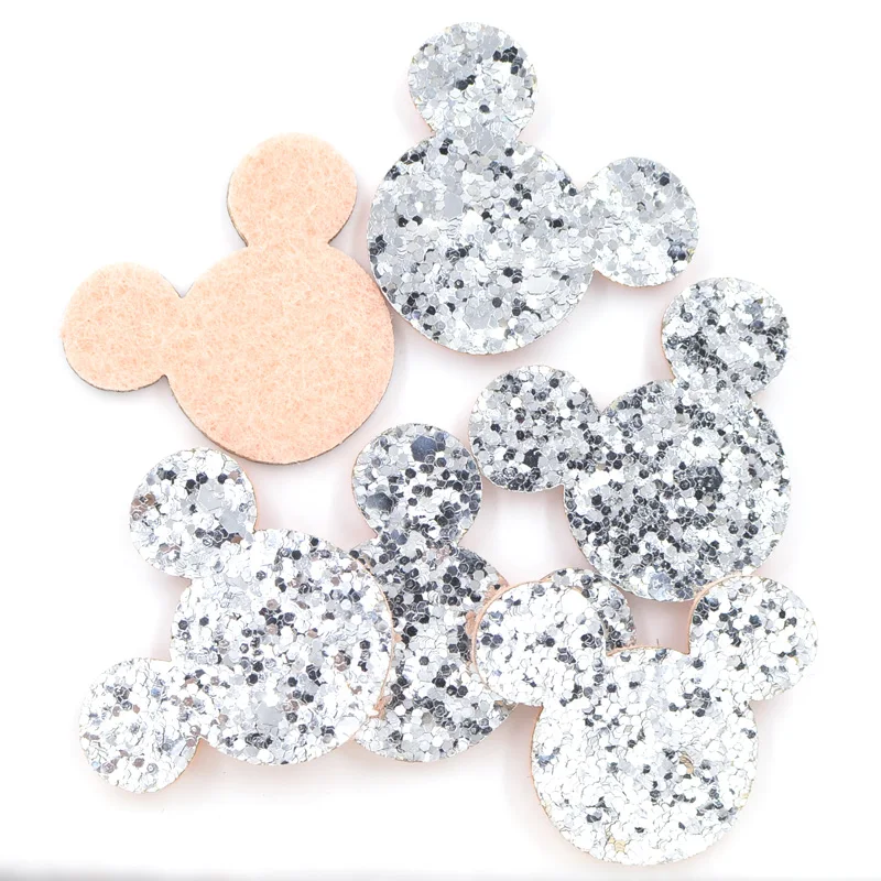 Аппликация для волос детская блестящая с подкладкой в виде мыши 20 шт. | Дом и сад