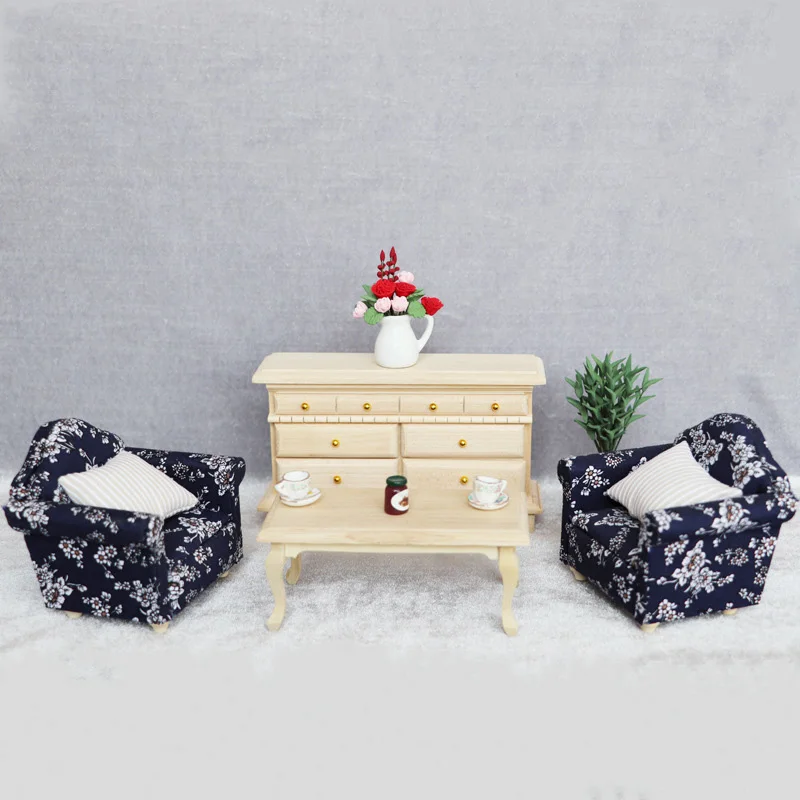 1: 12 кукольный домик миниатюрная модель мебели для спальни гостиной Простой