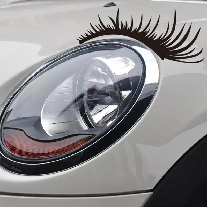 

1Pair 3D Charming Eyelashes Car Sticker Fake Eye Lash Car Headlight Funny Decals Door Window Vinyl Waterproof Product