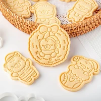 cartoon cute tiger cookie plunger cutters fondant cake mold biscuit sugarcraft cake decorating tools
