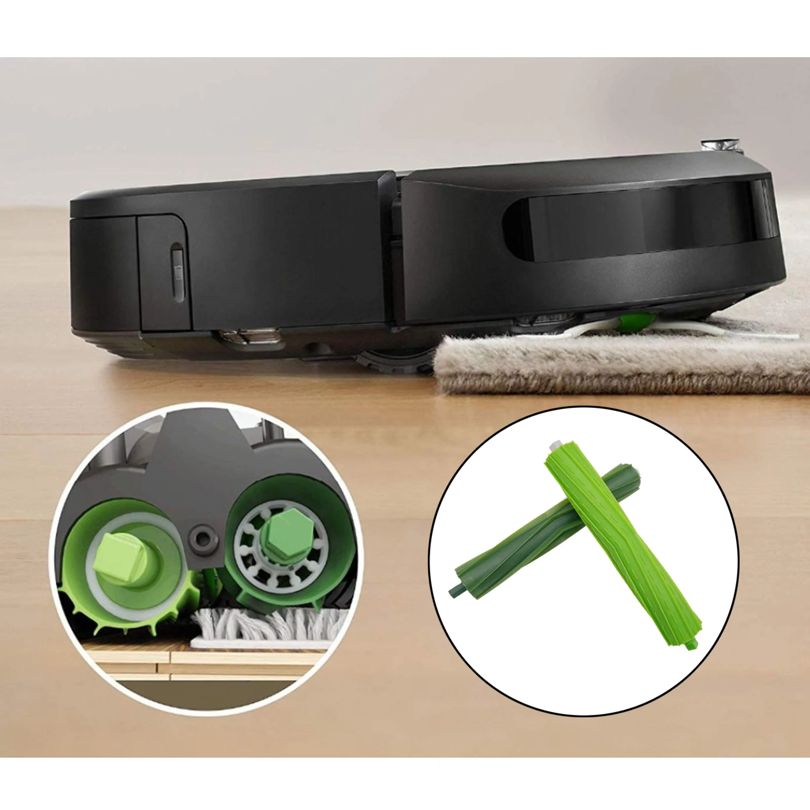 

Green Rubber Roller Brush Replacement Fit for I7 E5 E6 Spare Part