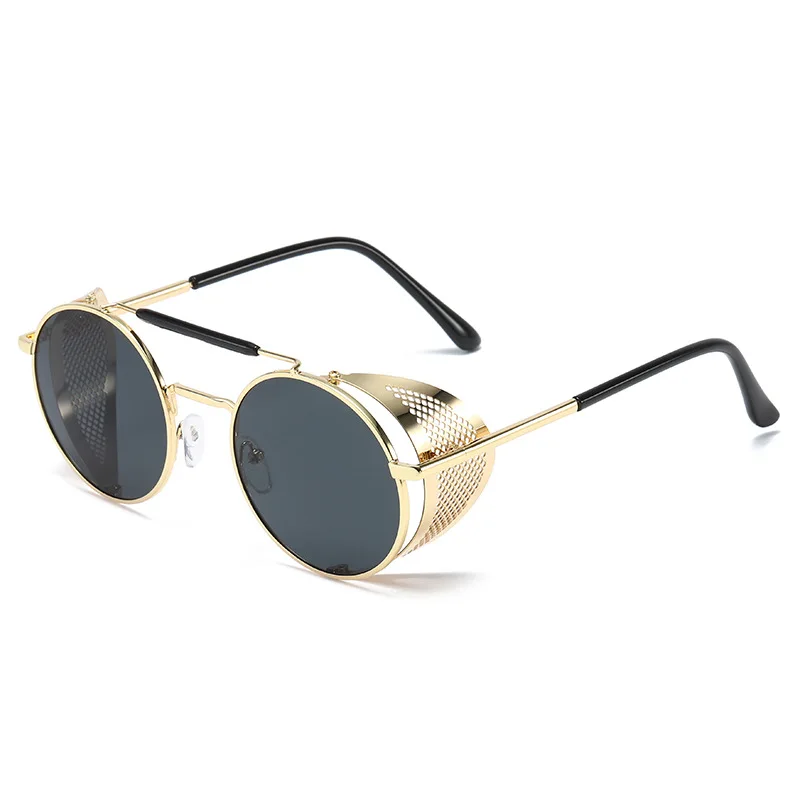 

2021 Steampunk Men Sunglasses Brand Women Shades Fashion Glasses Retro Vintage Round Oculos De Sol Luxury Designer Gafas UV400