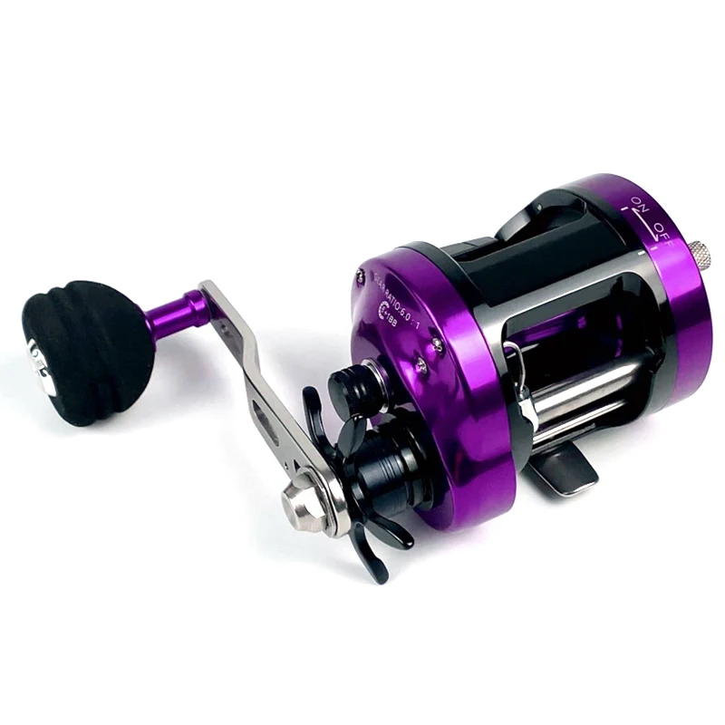 

Topline Full Metal Slow Jigging Reel Bait Casting Reels Drum Wheel 7BB 6.0:1 Gear Ratio Light Jigging Boat Saltwater Reel