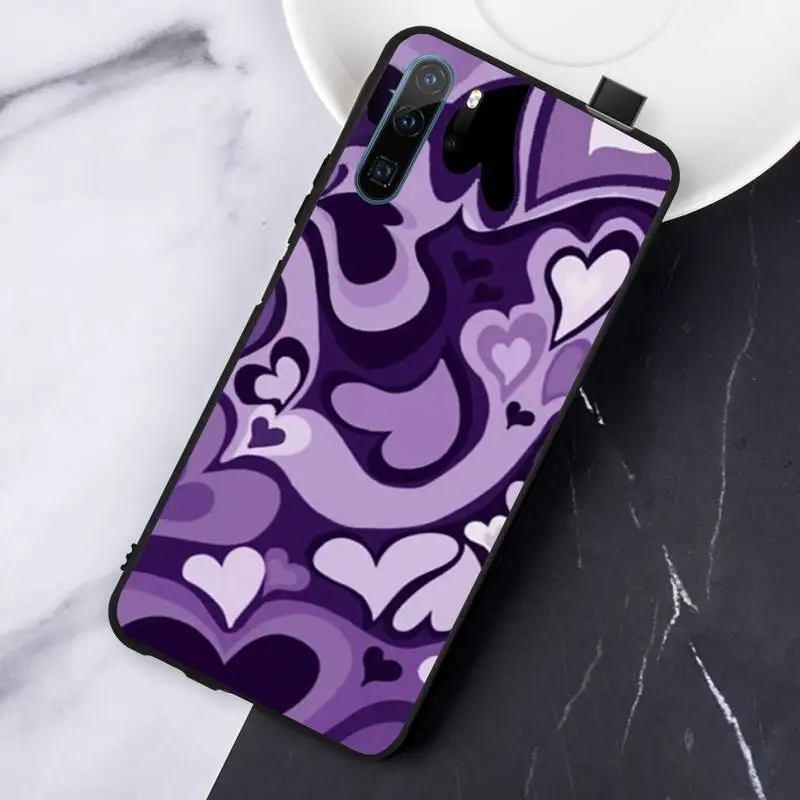 

Purple Heart Swirl Pattern Cover Phone Case For Huawei honor Mate P 10 20 30 40 Pro 10i 9 10 20 8 x Lite
