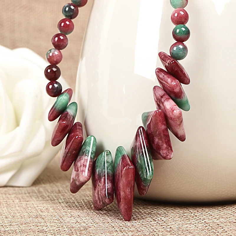 Смешивание цветов Халцедон Круглый 6-20 мм бусины квадратный кулон ожерелье