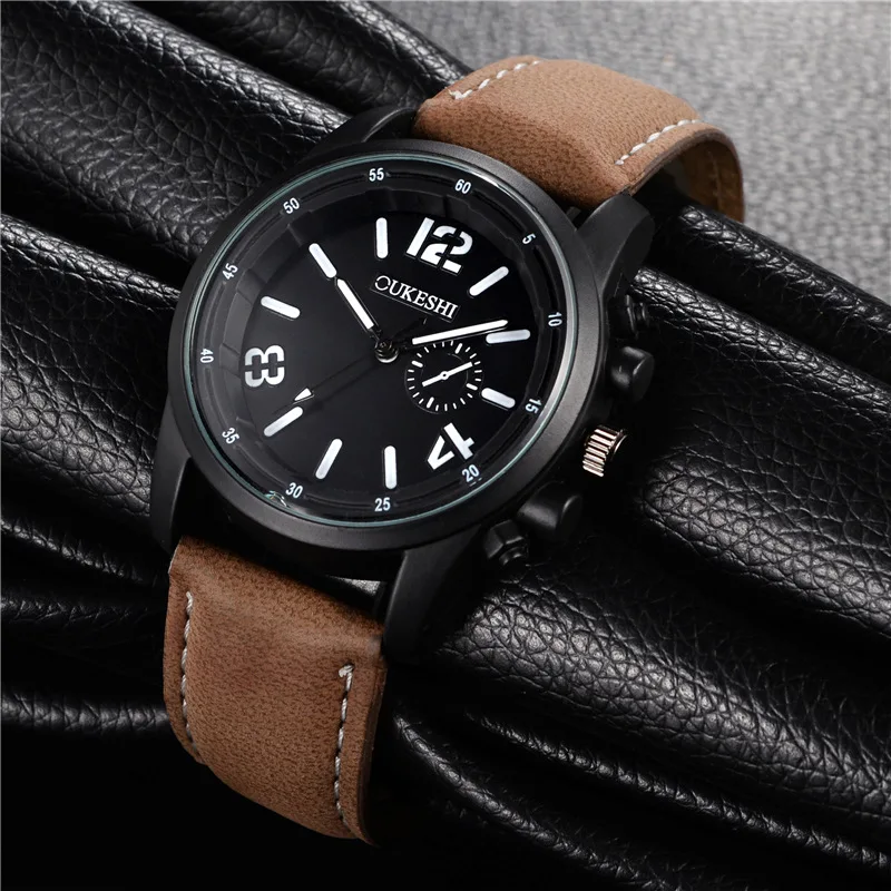 Роскошные мужские часы новинка 2019 Ультратонкие из джинсовой кожи спортивные