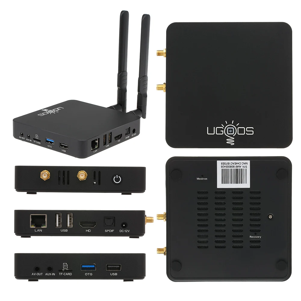 UGOOS AM6B плюс ТВ приставка Android 9 0 Amlogic S922X J 2 ГГц 4 Гб DDR4 Wifi6 1000M LAN BT5.0 4K DOLBY аудио медиа