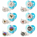 Цыганская детская соска Romany, силиконовая соска для новорожденных, металлическая, синяя, блестящая соска для младенцев, без БФА, Детская Соска-пустышка, пустышка